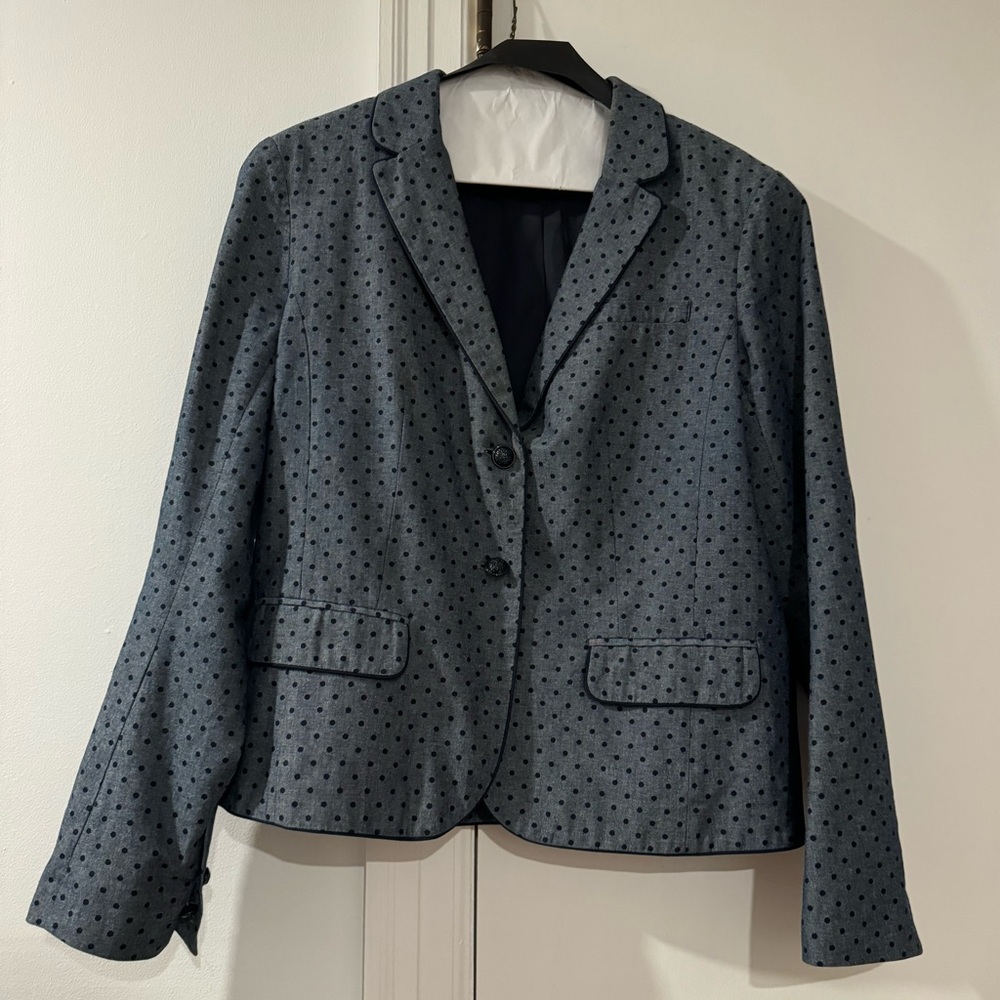 Gap Blazer - no tags - fits size 16 - chambray like with polka dots w green line